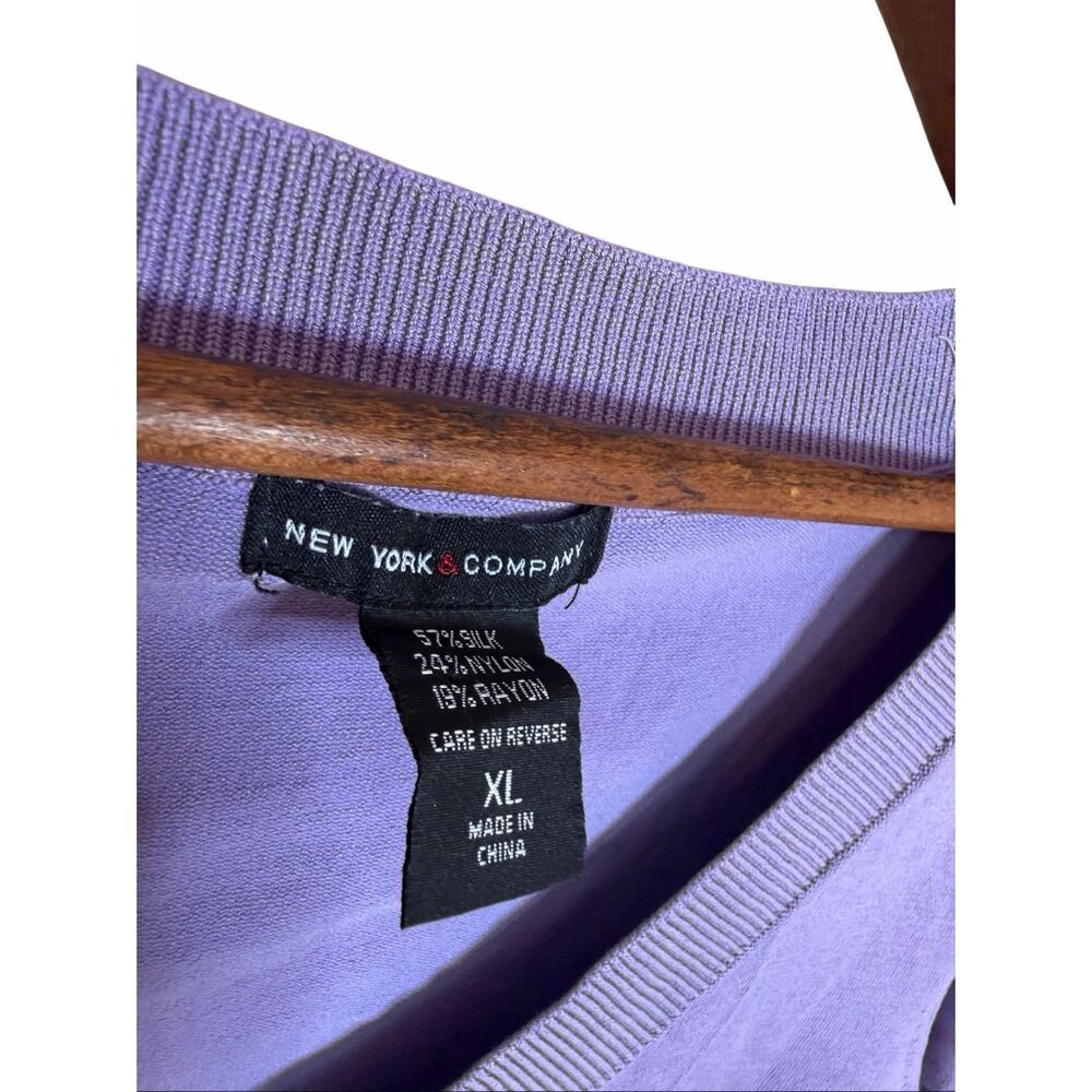 New York & Company NWOT Silk Blend Short Sleeve Knit Shrug Lavender Size XL - Picture 6 of 8